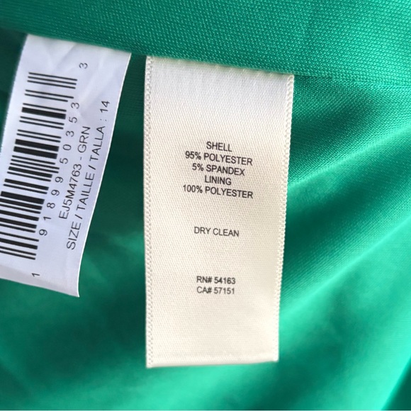 🆕🌿 Eliza J Emerald Green One-Shoulder Ruched Cocktail Dress Size 14 Party Formal - Picture 15 of 16